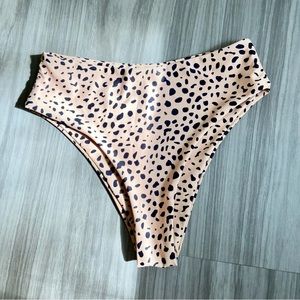 Zaful Dalmatian Print High Leg Bikini Bottoms